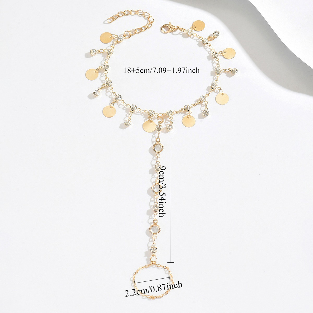 2pc Women's Bohemian Vintage Golden Bead Tassel Bracelet Set